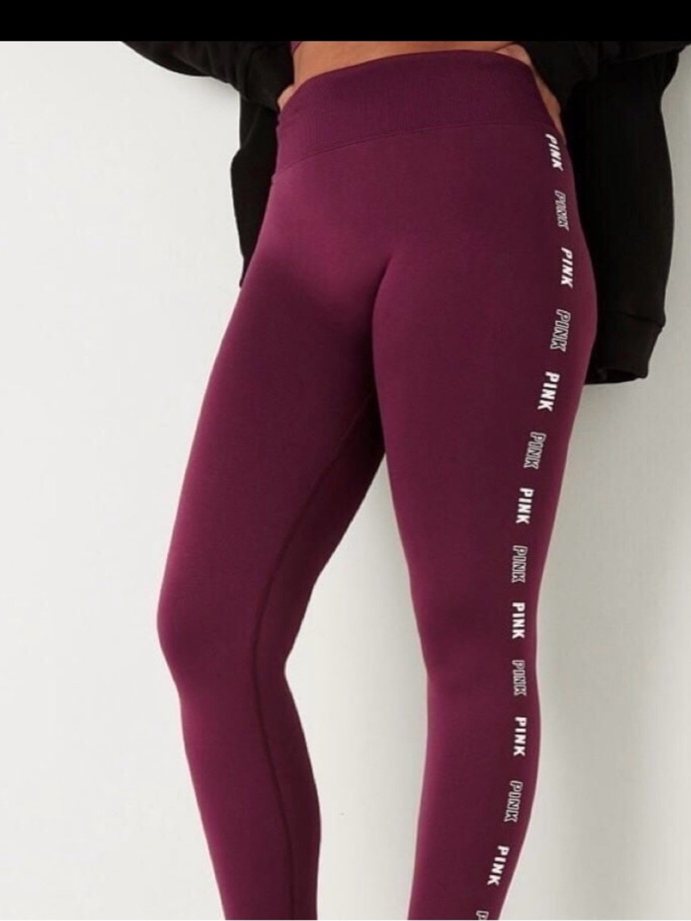 PINK Victoria's Secret Plum Side-Logo Leggings